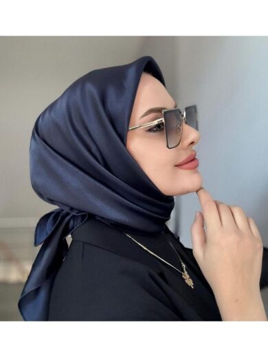 Kristal Düz Renk Lacivert Eşarp